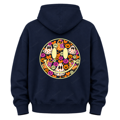 Halloween Smiley Ghost Graphic Hoodie