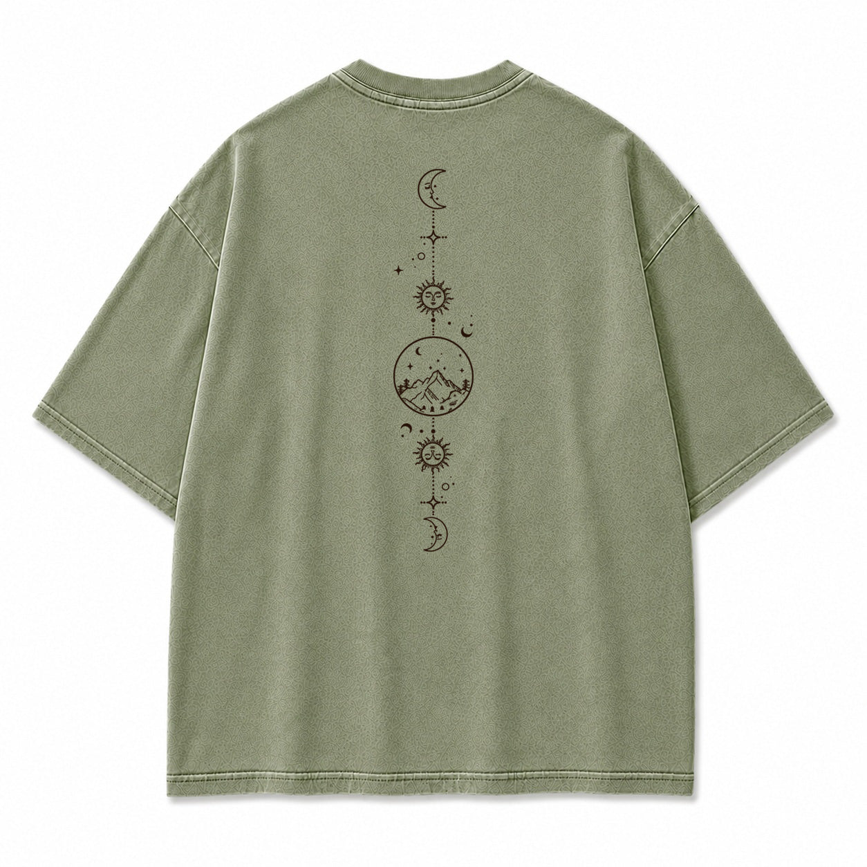 Celestial Balance Mountain Moon Graphic T-Shirt