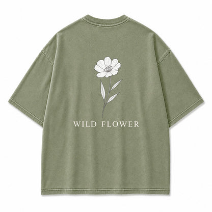 Wild Flower Line Art Graphic T-Shirt