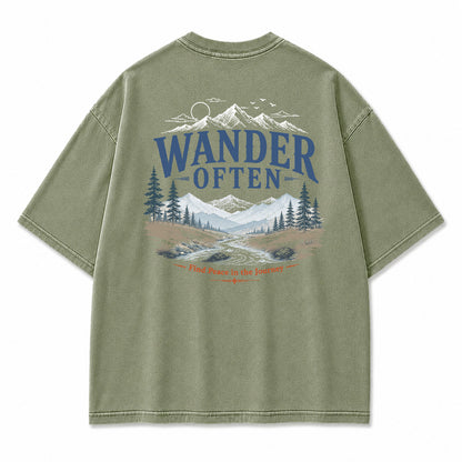 Wander Often Mountain River Graphic T-Shirt
