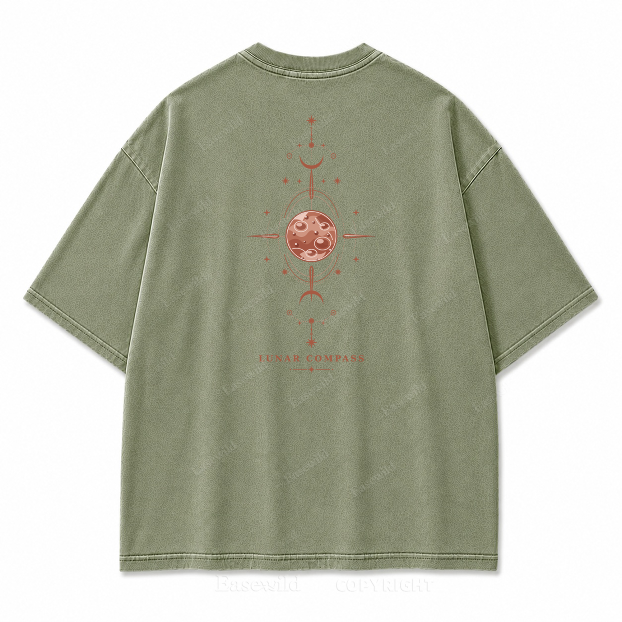 Lunar Compass Washed Back Print Tee
