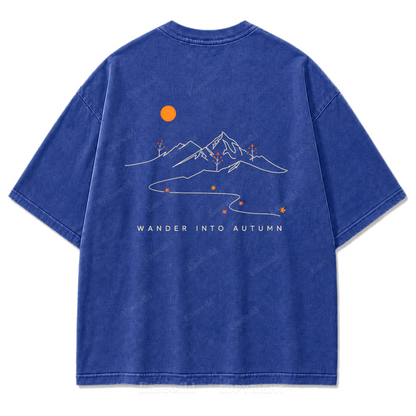 Wander Into Autumn Washed Print Tee