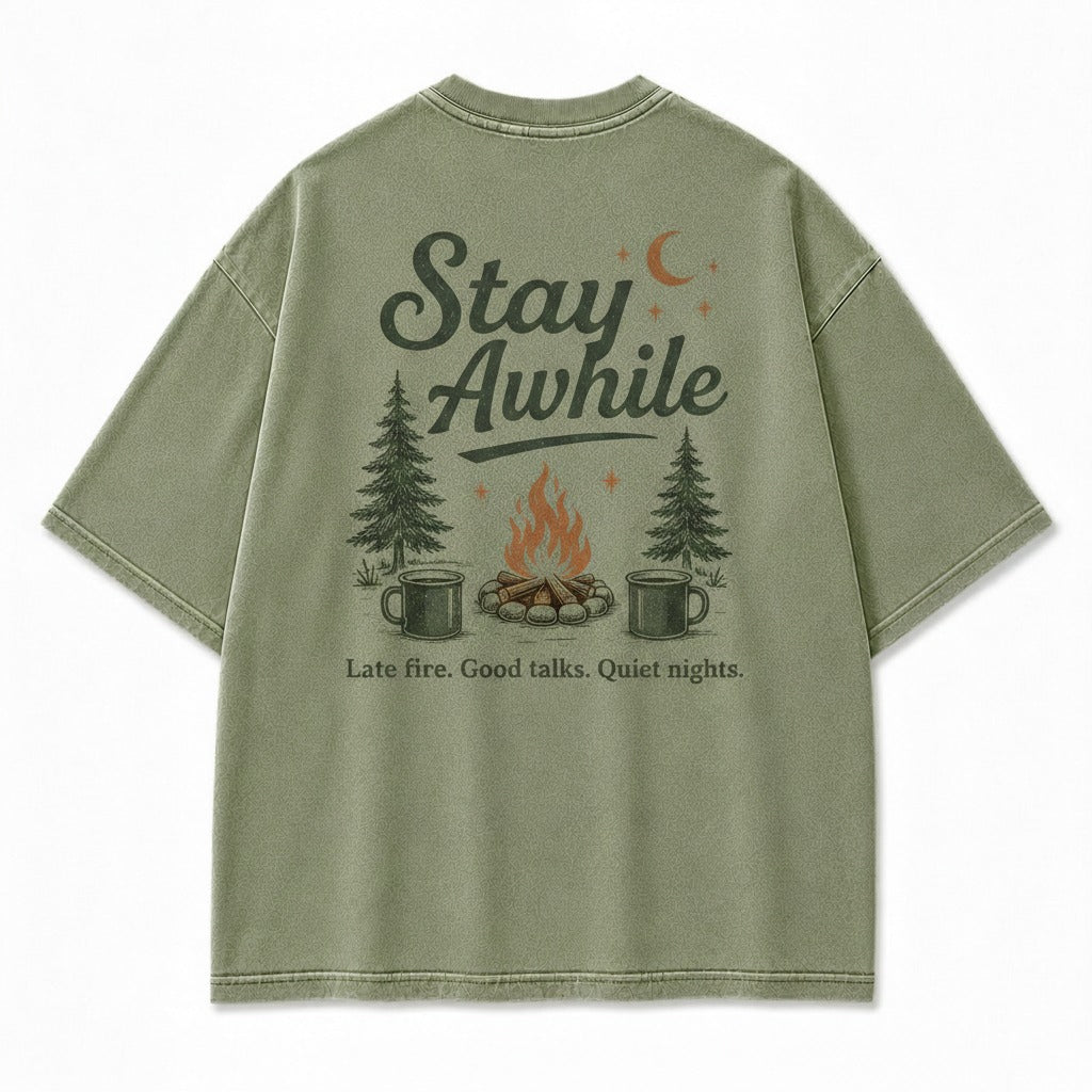 Stay Awhile Campfire Nights Graphic Tee