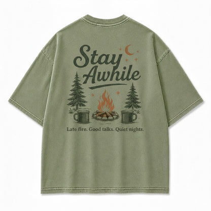 Stay Awhile Campfire Nights Graphic Tee