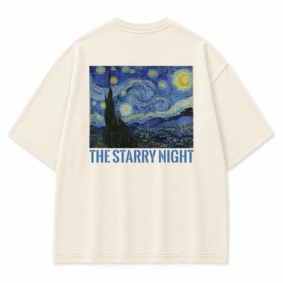 The Starry Night Van Gogh Art Washed Graphic T-Shirt