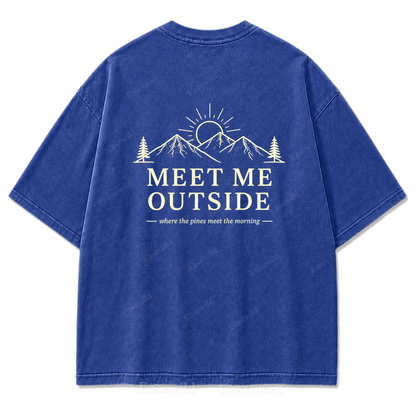Meet Me Outside Sunrise Washed Print Tee