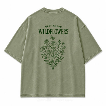 Rest Among Wildflowers Graphic Back Print Tee