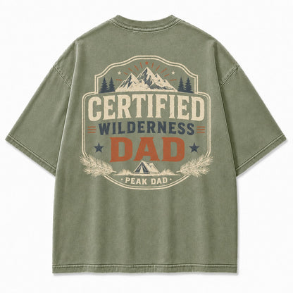 Certified Wilderness Dad Washed T-Shirt