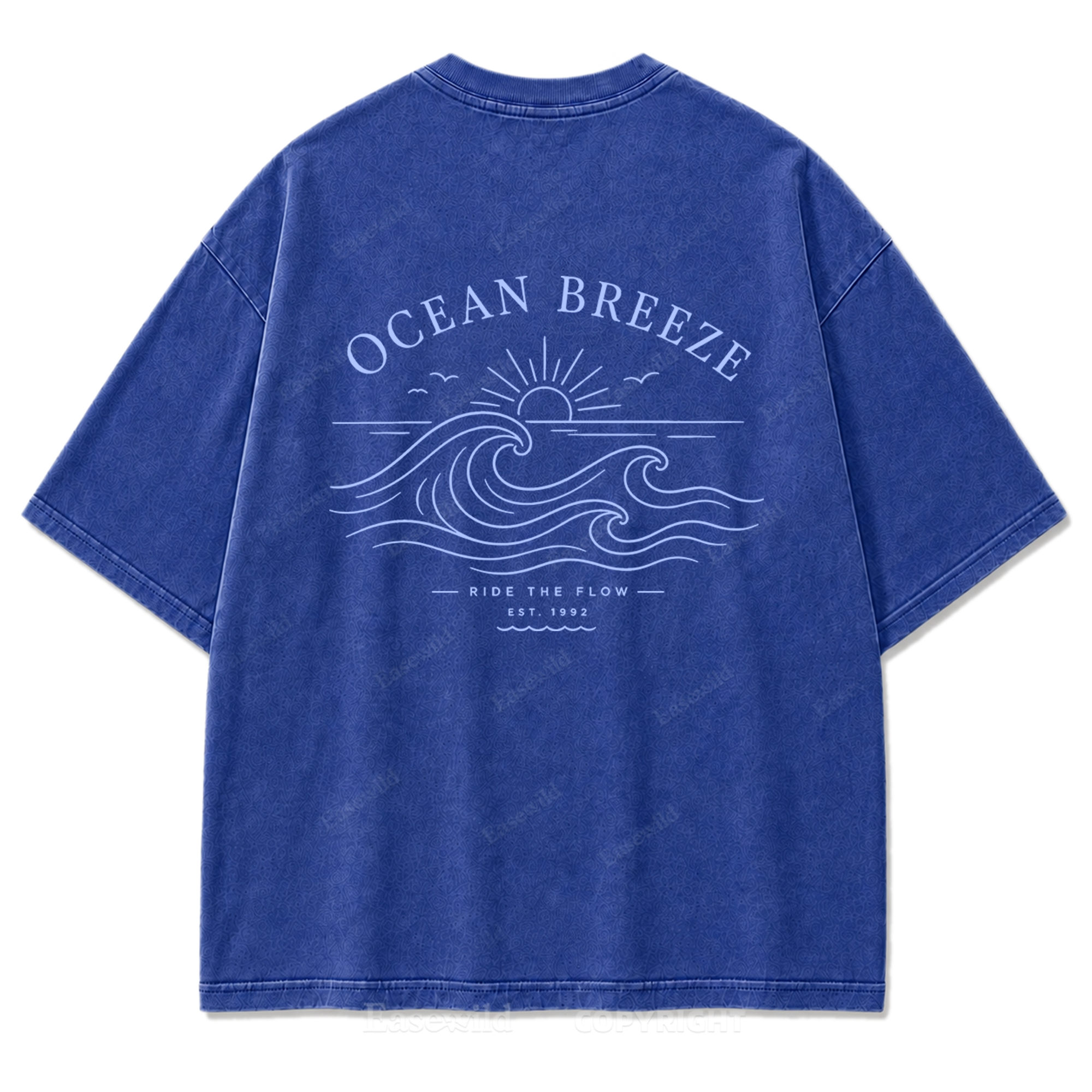 Ocean Breeze Ride The Flow Graphic Washed T-Shirt