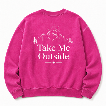Take Me Outside Washed Grafik-Sweatshirt