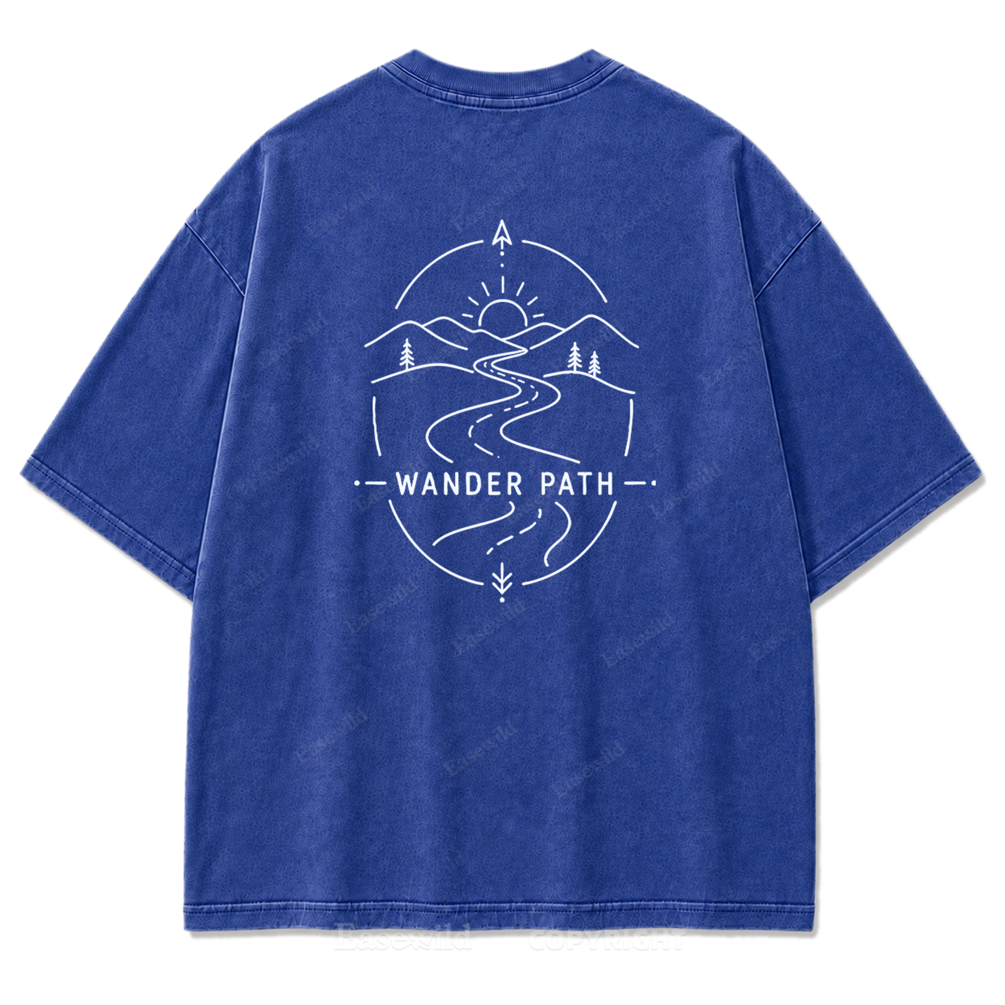 Wander Path Minimal Washed Print Tee