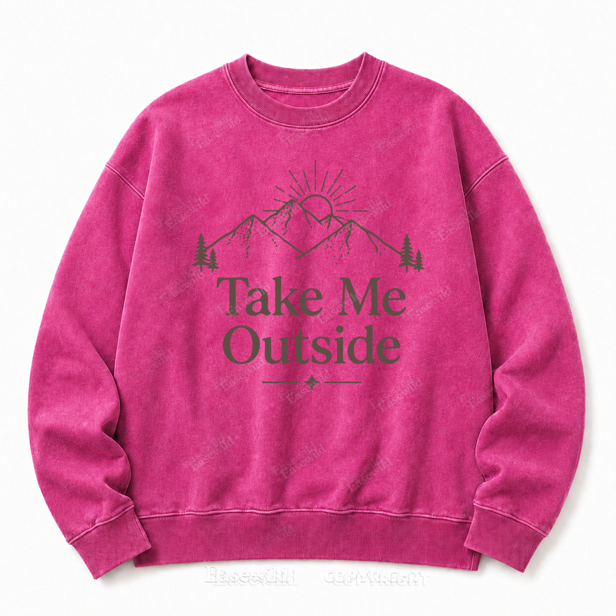 Take Me Outside Front Graphic Washed Crewneck