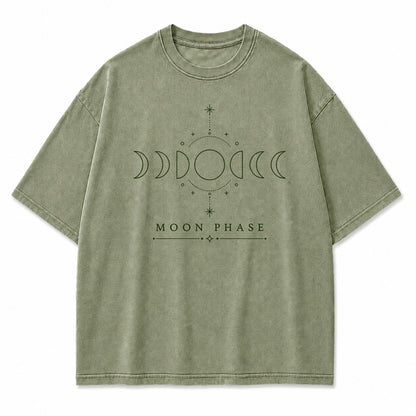 Moon Phase Minimal Celestial Graphic T-Shirt