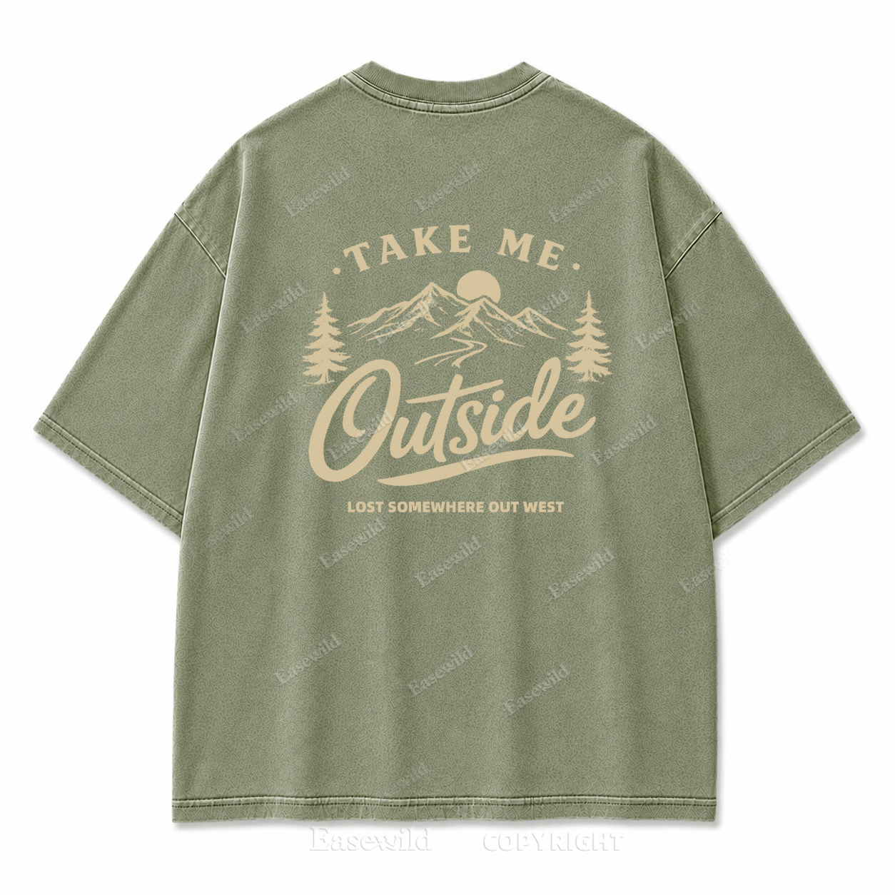 Take Me Outside Vintage Outdoor Washed Back Print Tee