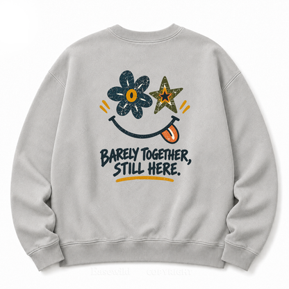 Retro Flower Star Smiley Washed Sweatshirt