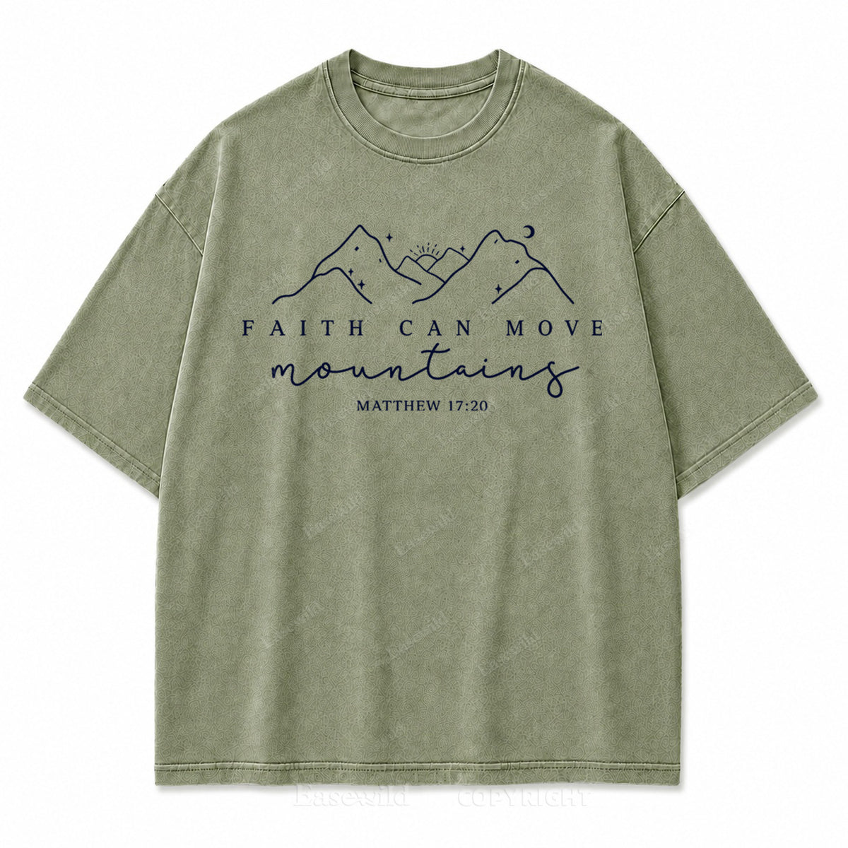 Faith Can Move Mountains Vintage Washed Print Tee