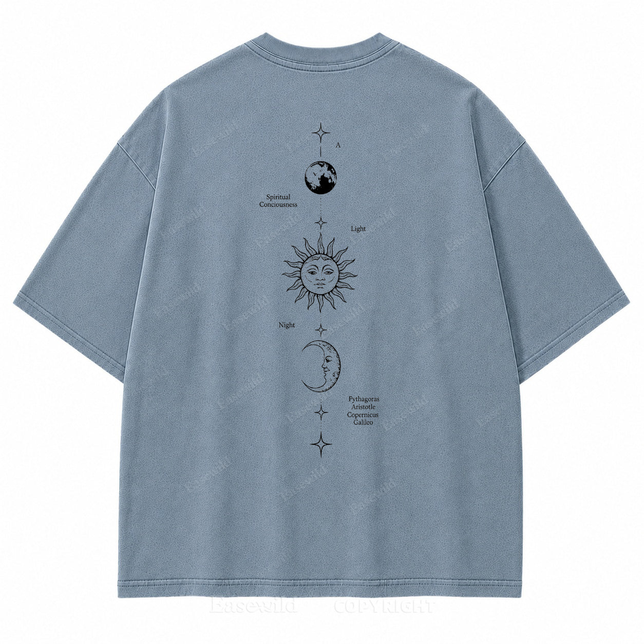 Spiritual Consciousness Sun & Moon Washed Back Print Tee