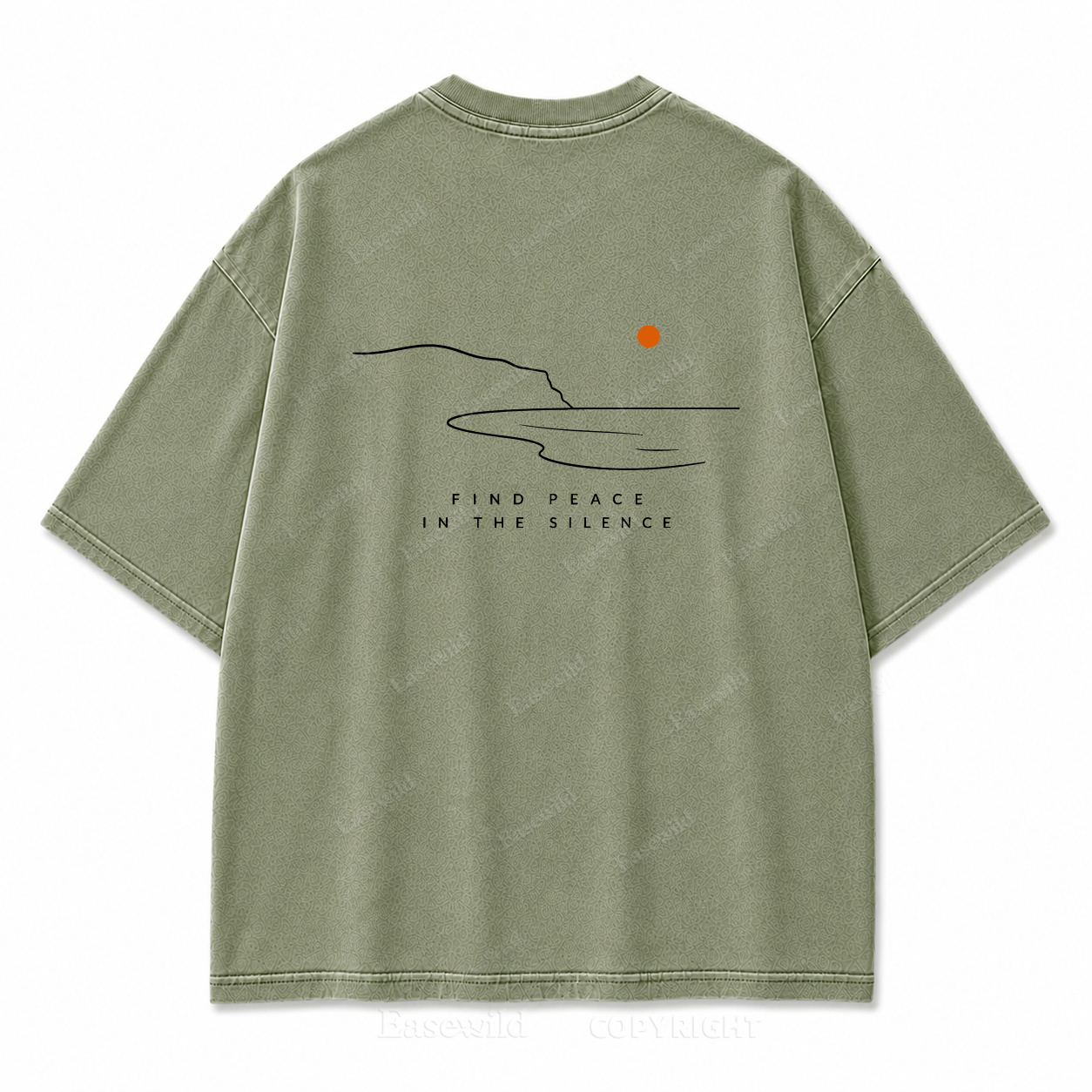 Find Peace in the Silence Washed Back Print Tee