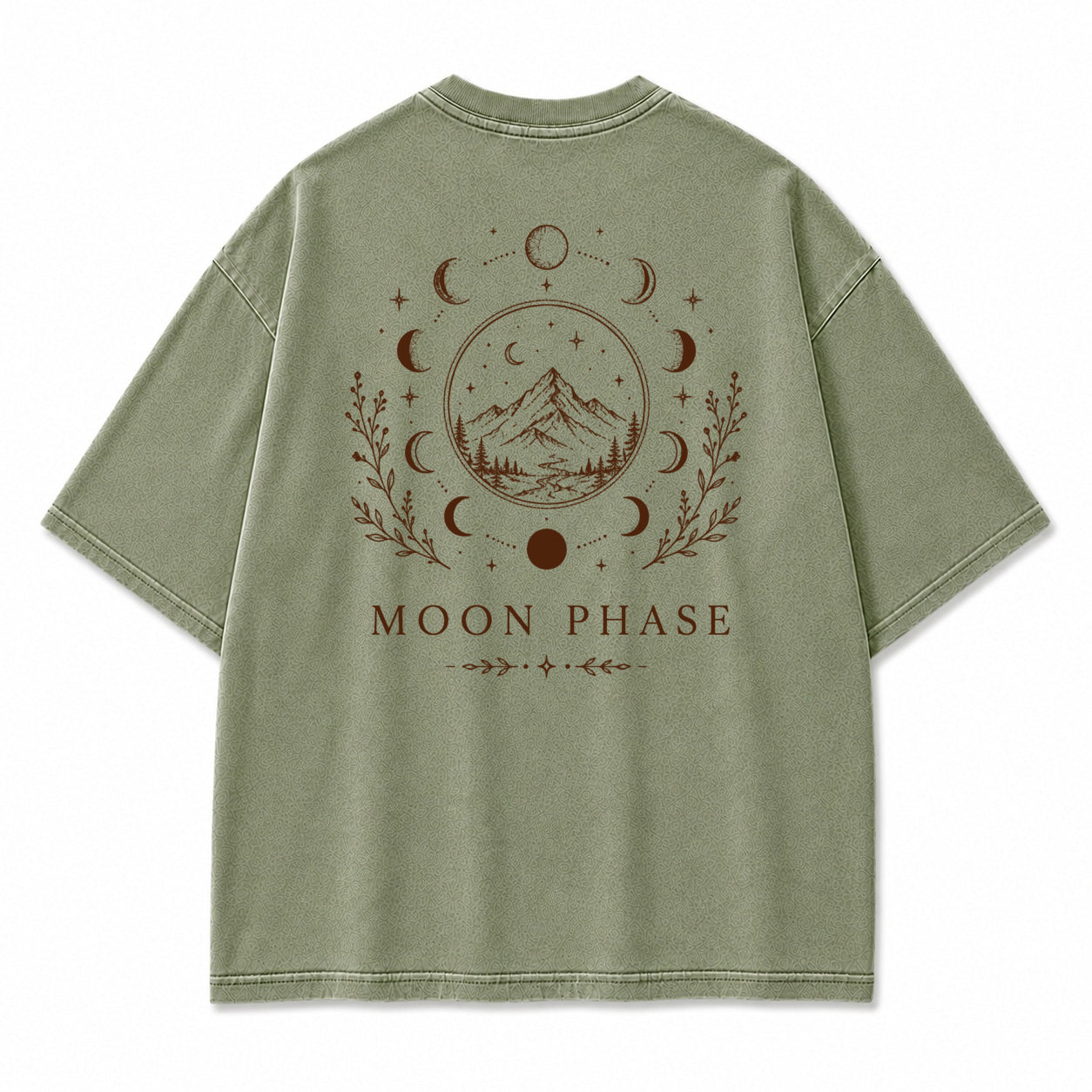 Moon Phase Mountain Graphic T-Shirt
