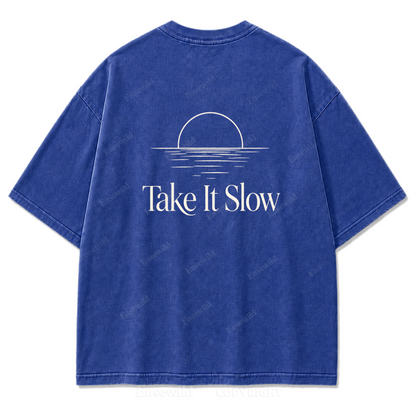 Still Water, Slow Days Washed Print Tee