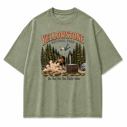 Yellowstone Fluffy Cows Bison Graphic T-Shirt