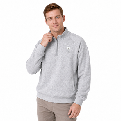 Wild Flower Delicate Bloom Zip Pullover Sweatshirt