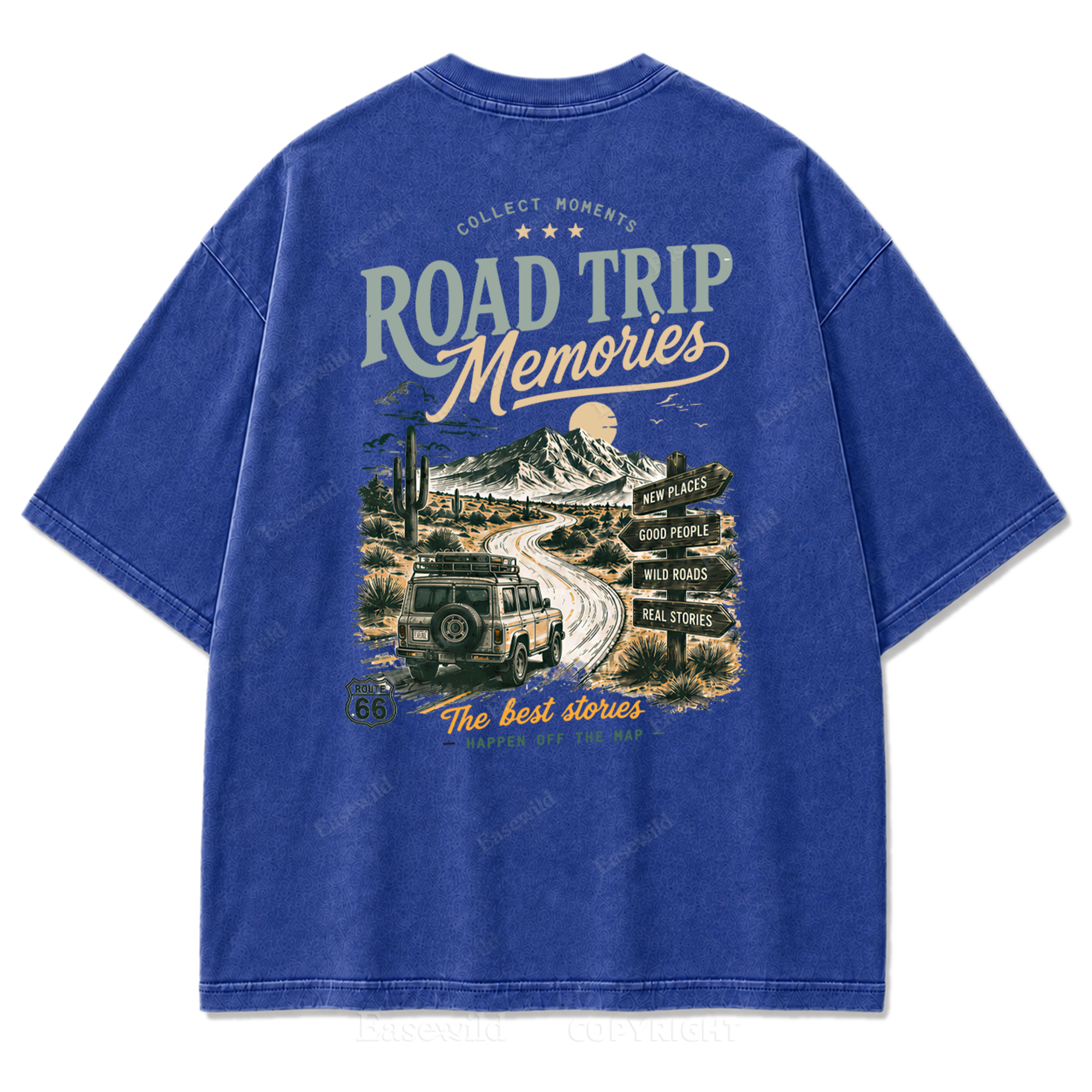 Desert Route Road Trip Washed Print Tee