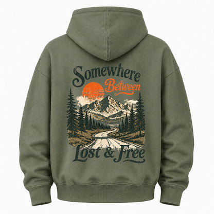 Somewhere Between Lost & Free Washed Hoodie