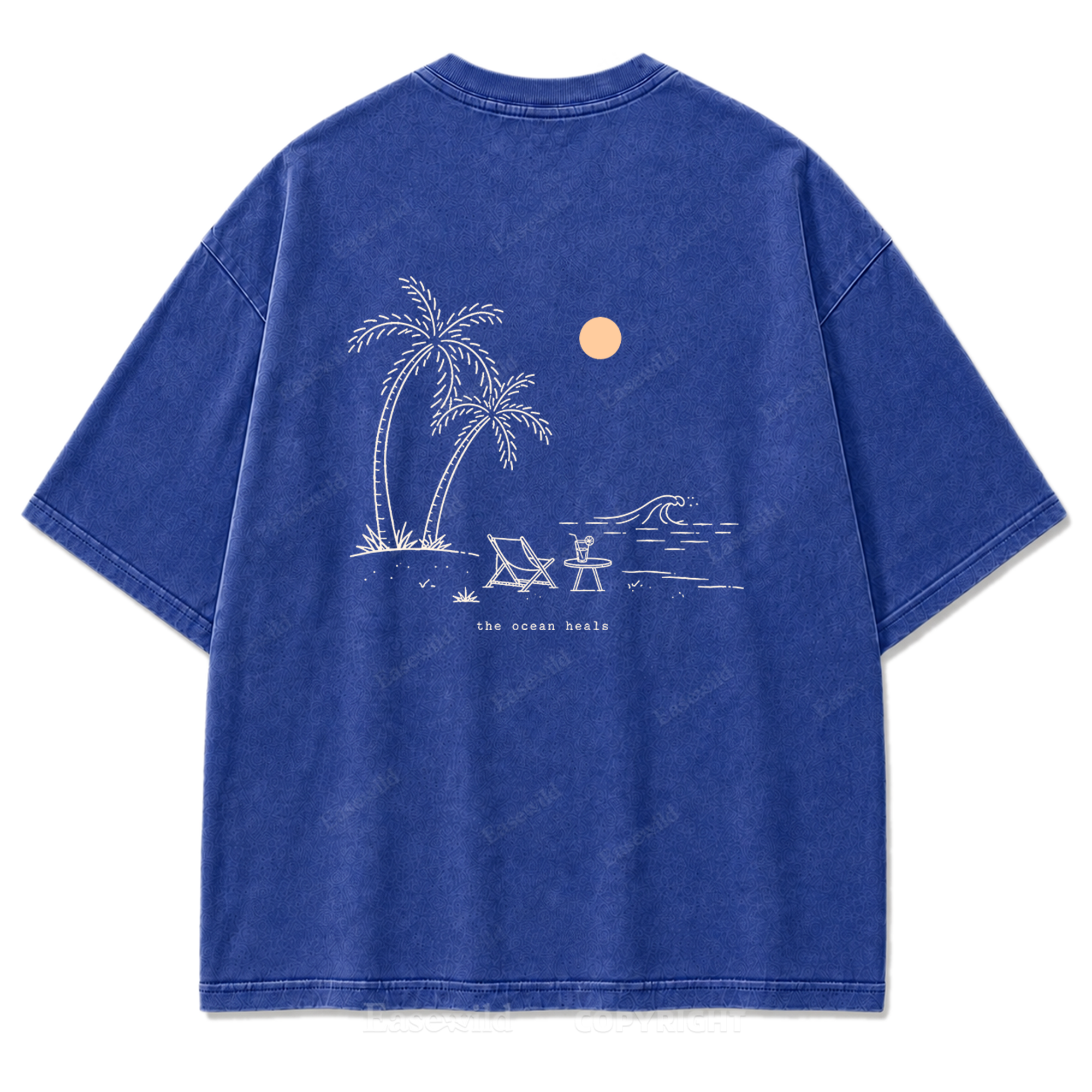 Das Meer heilt T-Shirt mit verwaschenem Aufdruck