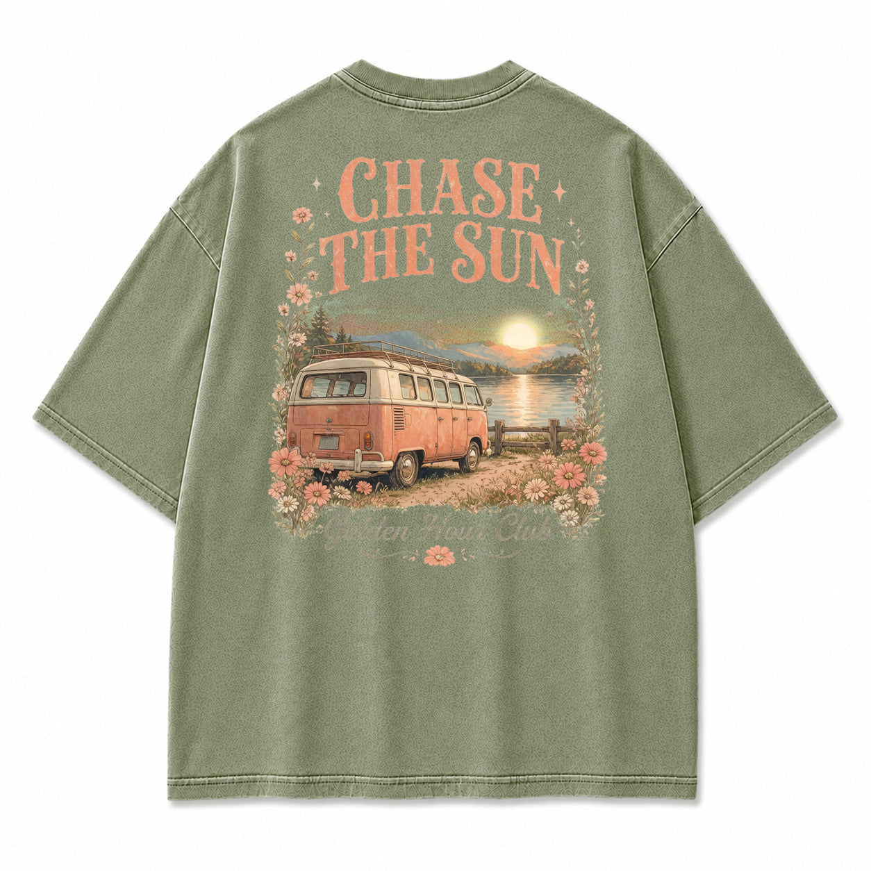 Golden Hour Lakeside Van Graphic T-Shirt