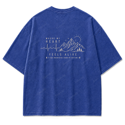 Where My Heart Feels Alive Mountain Washed Print Tee