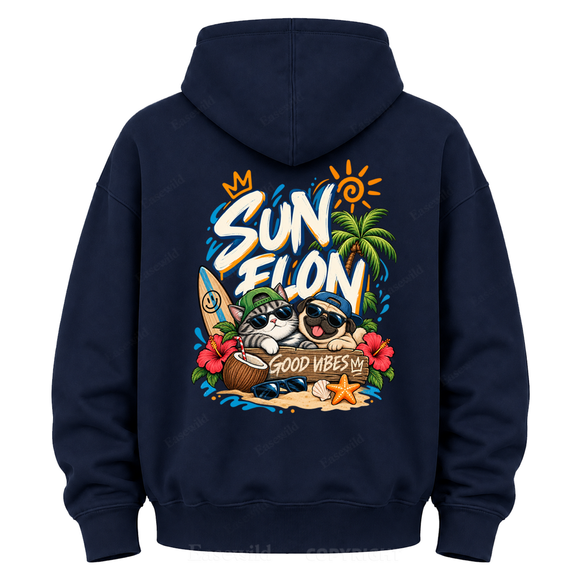 Sun Flow Good Vibes Graphic Hoodie