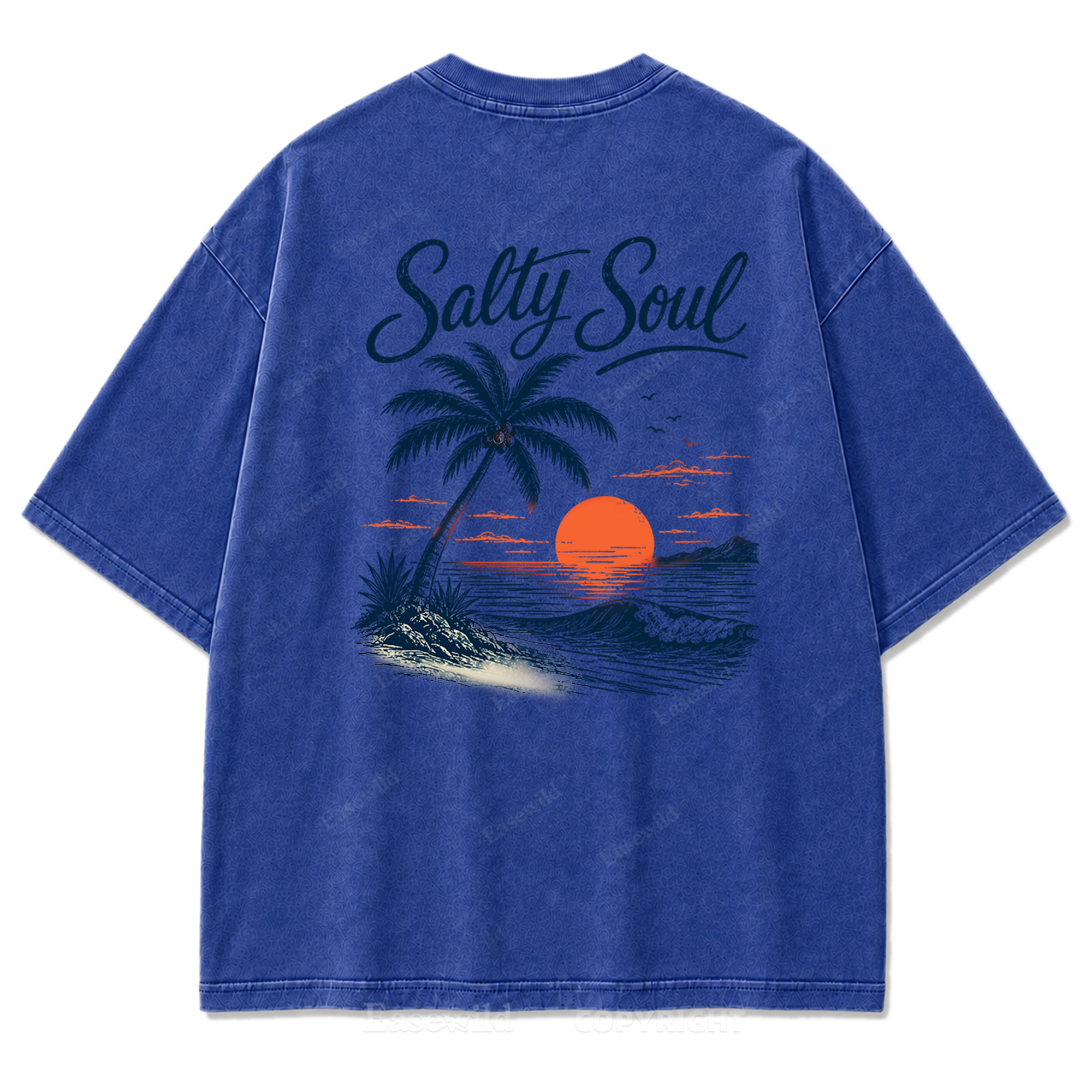Salty Soul T-Shirt mit Küsten-Print im Used-Look