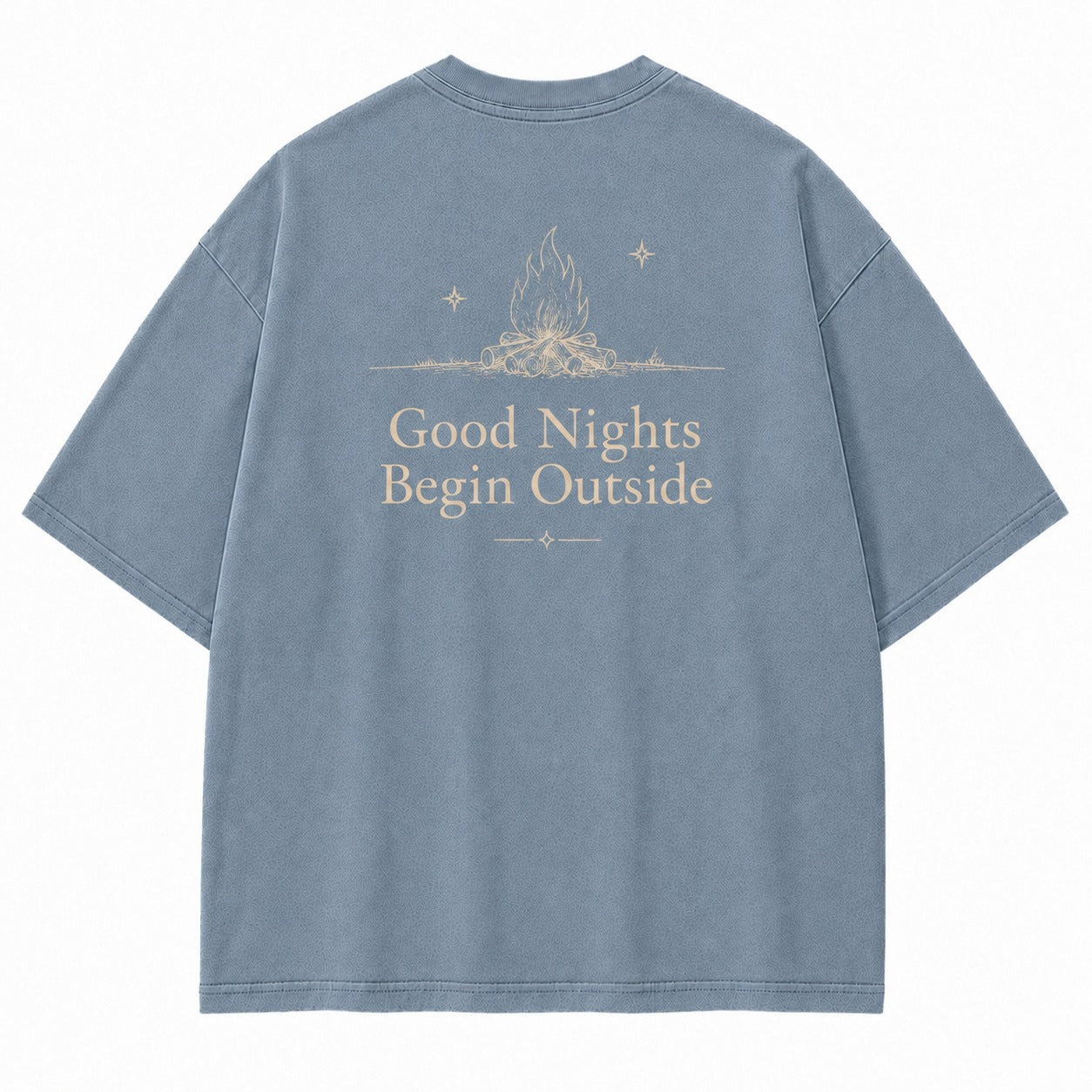 Good Nights Begin Outside Minimalist Campfire Tee