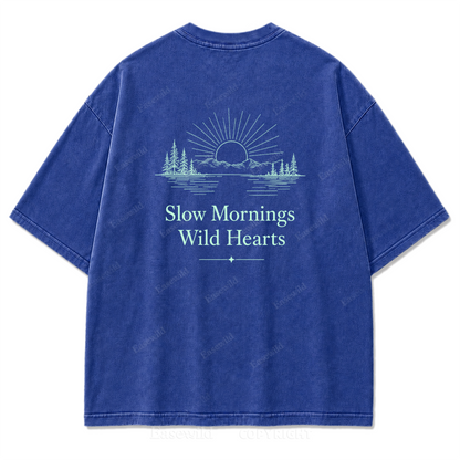 Minimalistisches Outdoor-T-Shirt mit gewaschenem Aufdruck