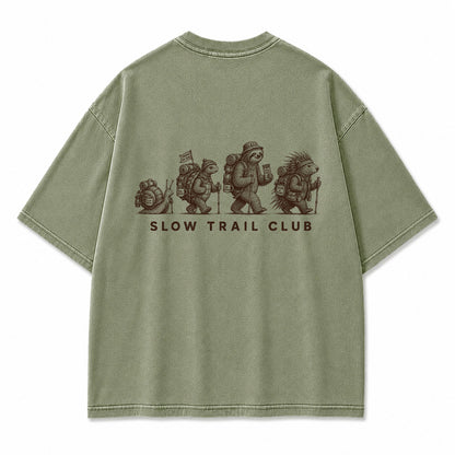 Slow Trail Club Woodland Hikers Graphic T-Shirt