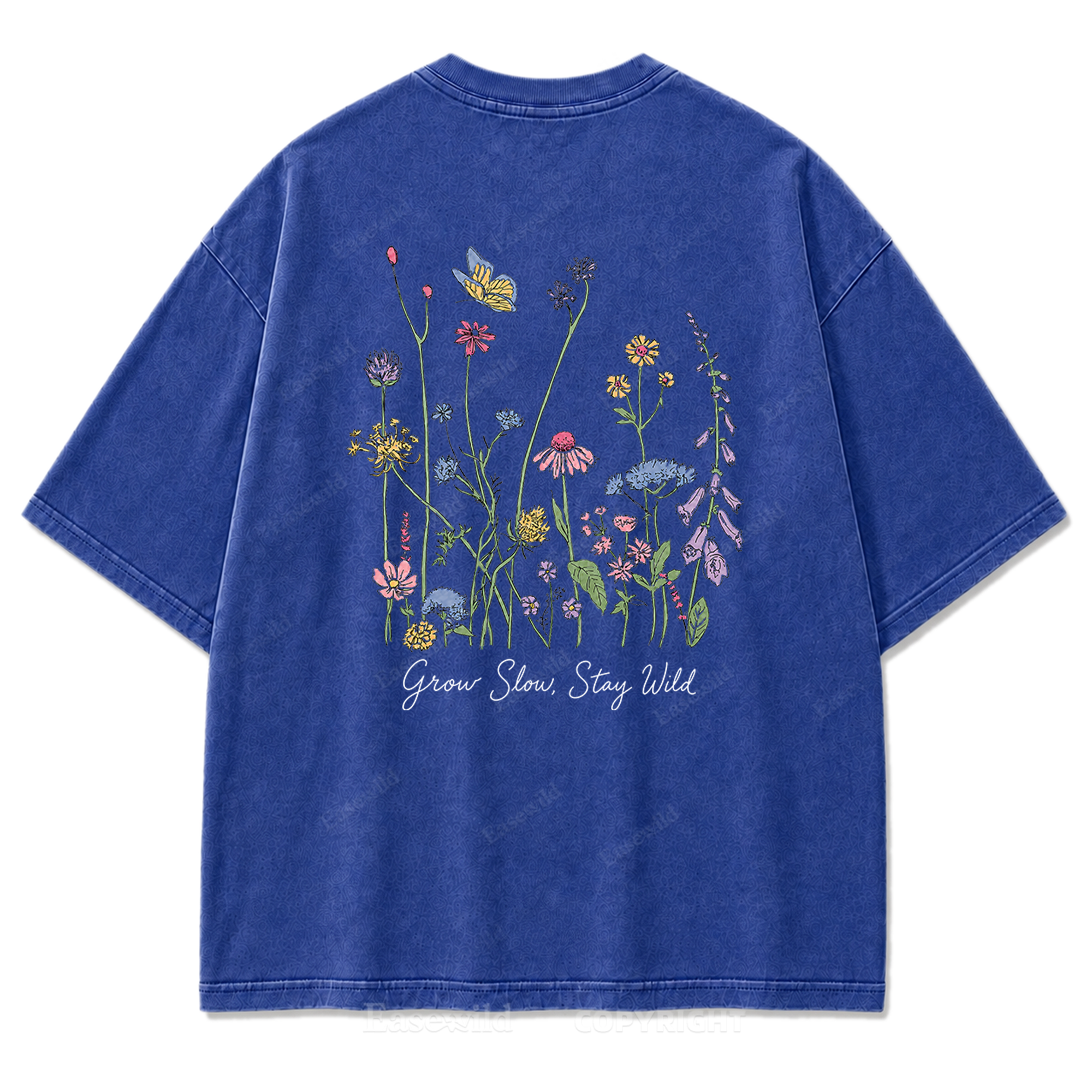 Grow Slow Stay Wild Wildflower Washed Print Tee