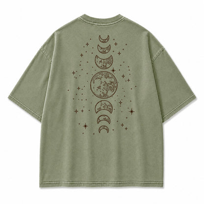 Moon Phase Alignment Celestial Graphic T-Shirt