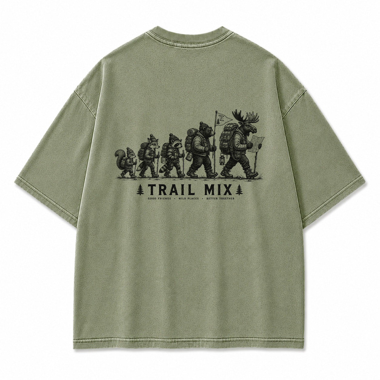 Trail Mix Woodland Hiking Crew Graphic T-Shirt