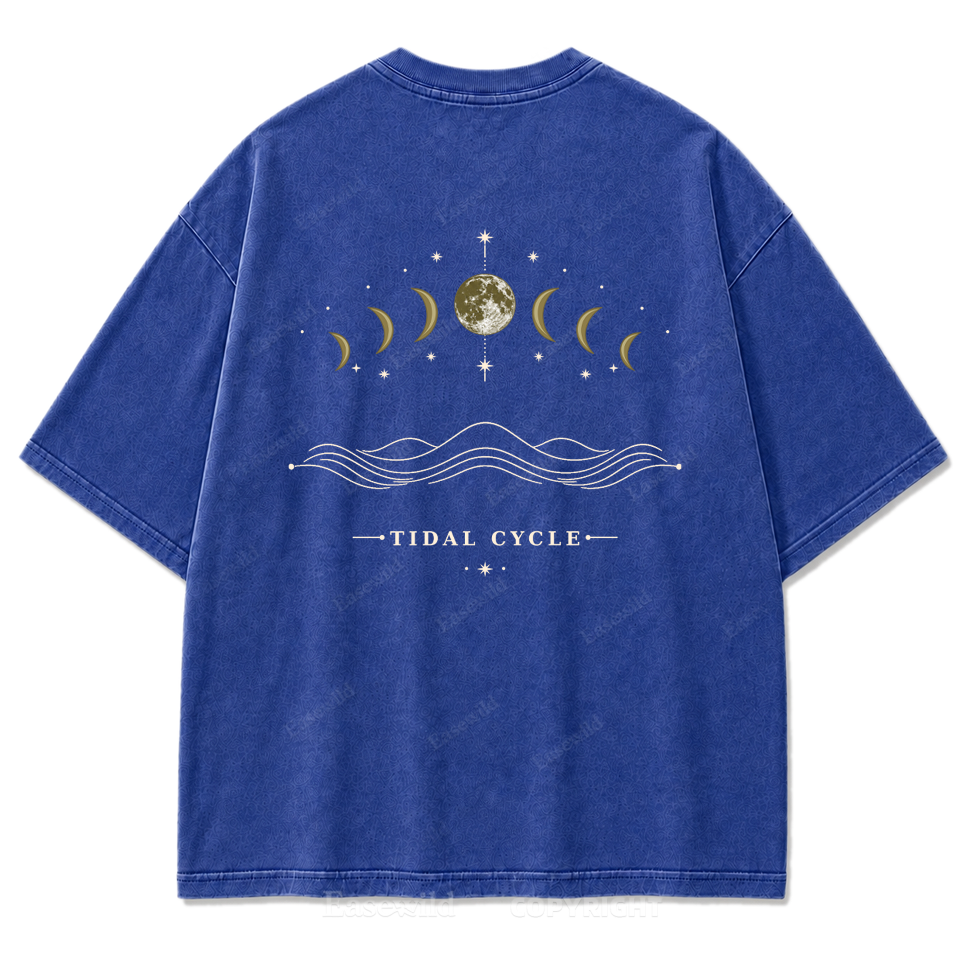 Tidal Cycle Moon Phase Washed Print T-Shirt