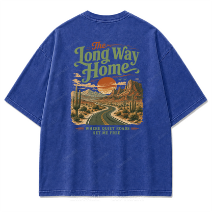 The Long Way Home Washed Print Tee