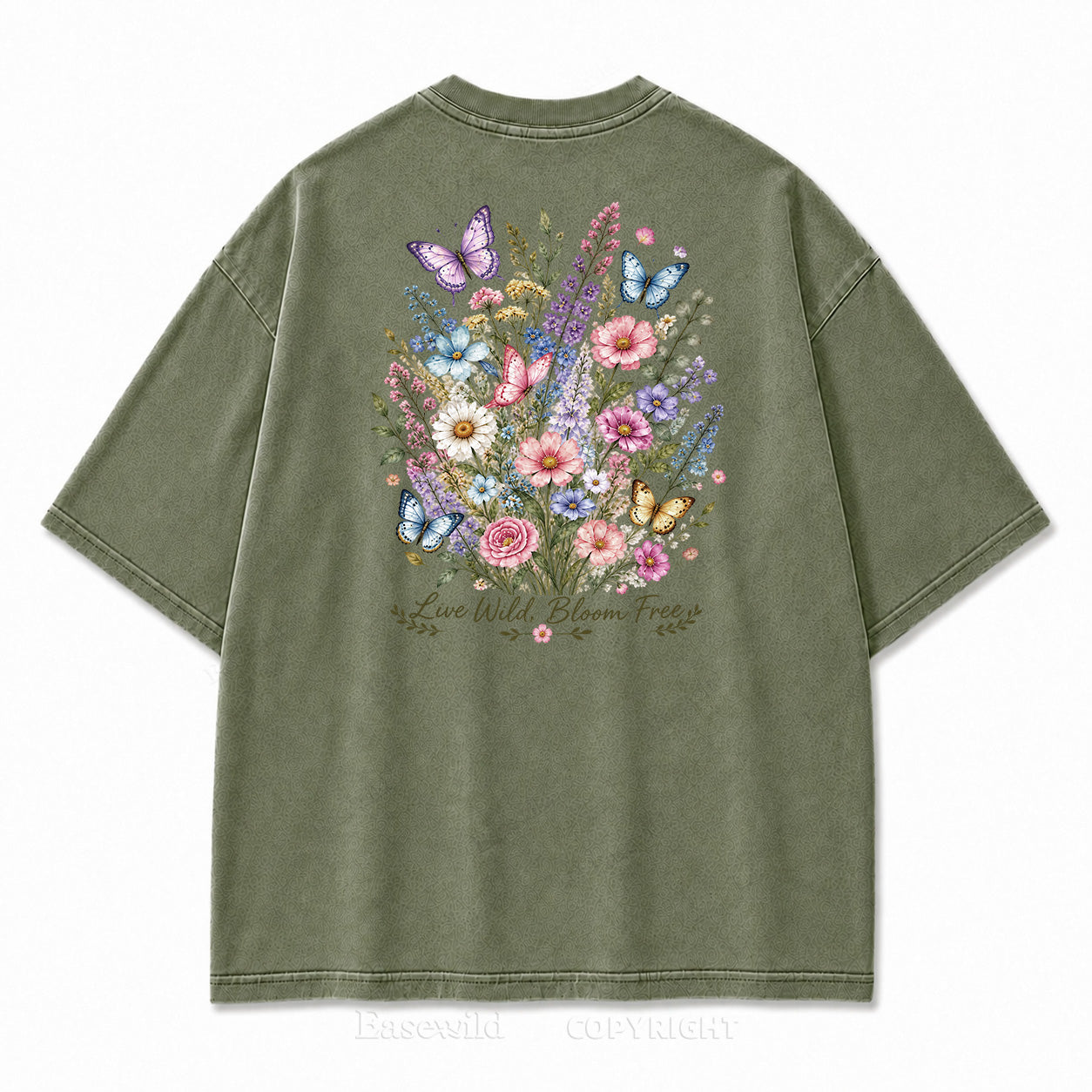 Live Wild Bloom Free Floral Art Print Tee