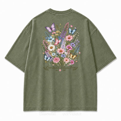 Live Wild Bloom Free Floral Art Print Tee
