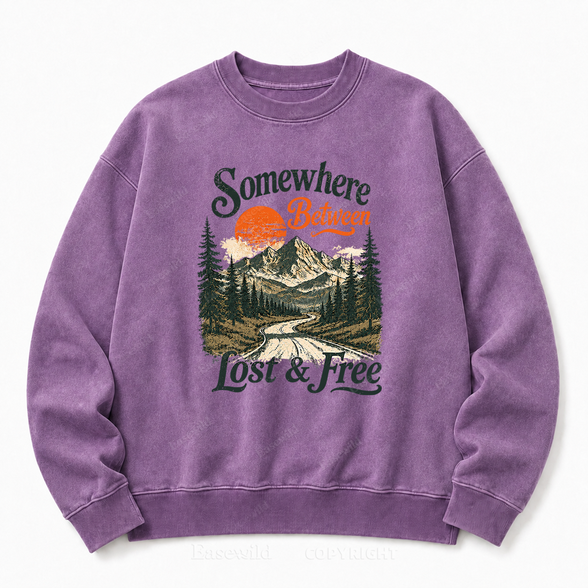 Somewhere Between Lost & Free Washed Crewneck