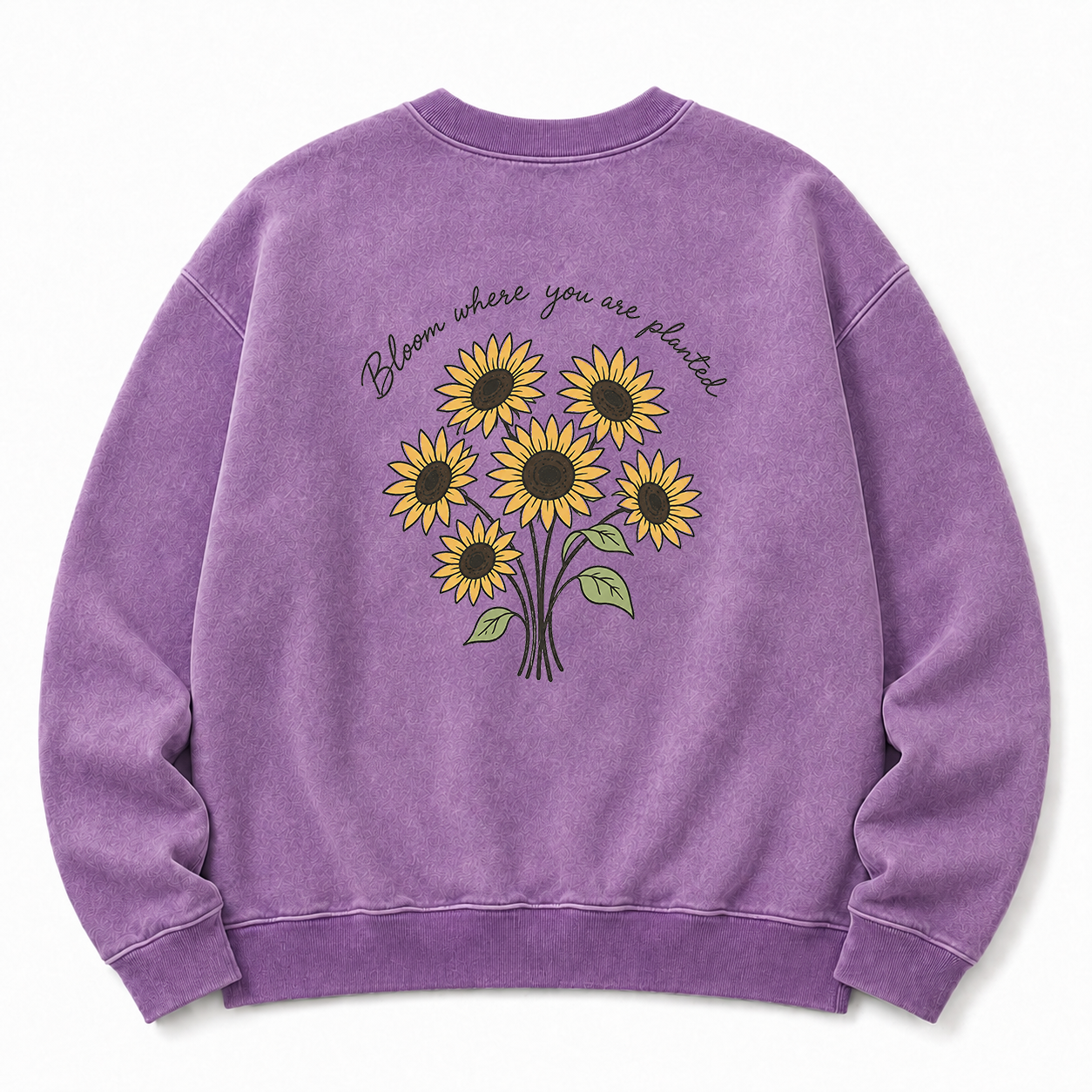 Bloom Where You Are Planted Washed Graphic Sweatshirt