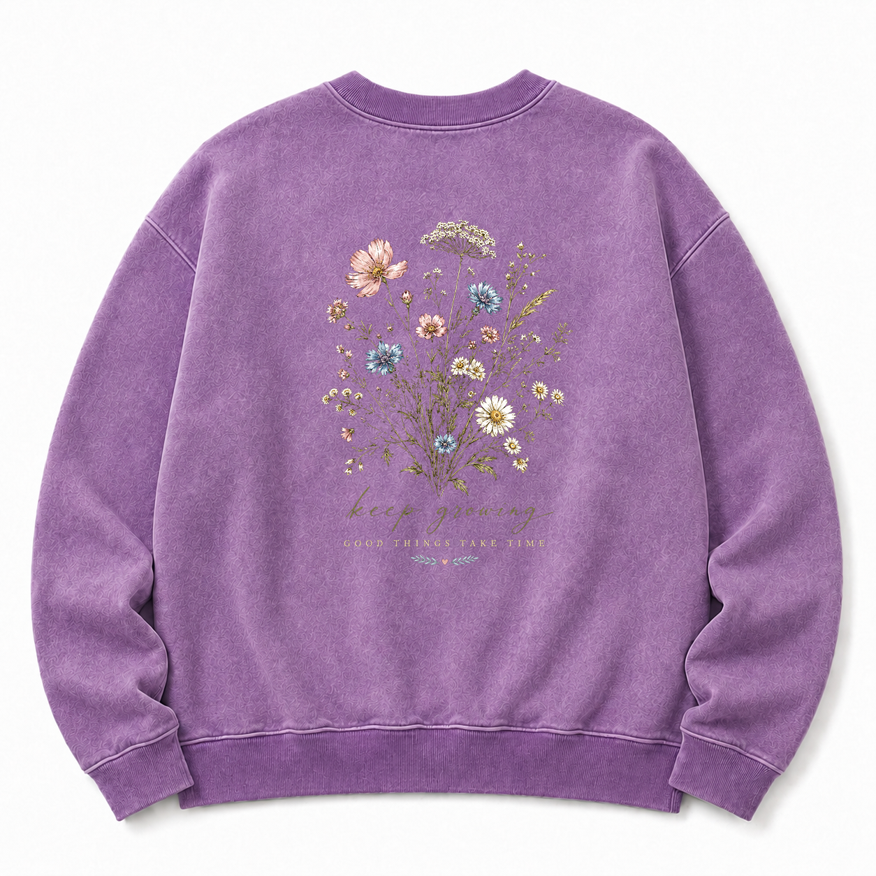 Keep Growing Wildflower Washed Graphic Sweatshirt