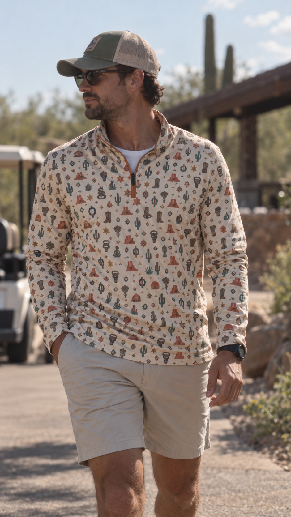 Desert Outlaw Western Quarter-Zip Pullover