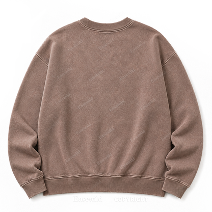 Moon Phase Celestial Front Graphic Washed Crewneck