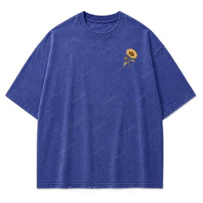 T-Shirt mit gewaschenem „Grow Toward the Light“-Print