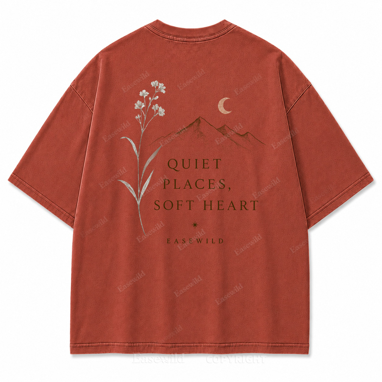 Quiet Places, Soft Heart Washed Back Print Tee